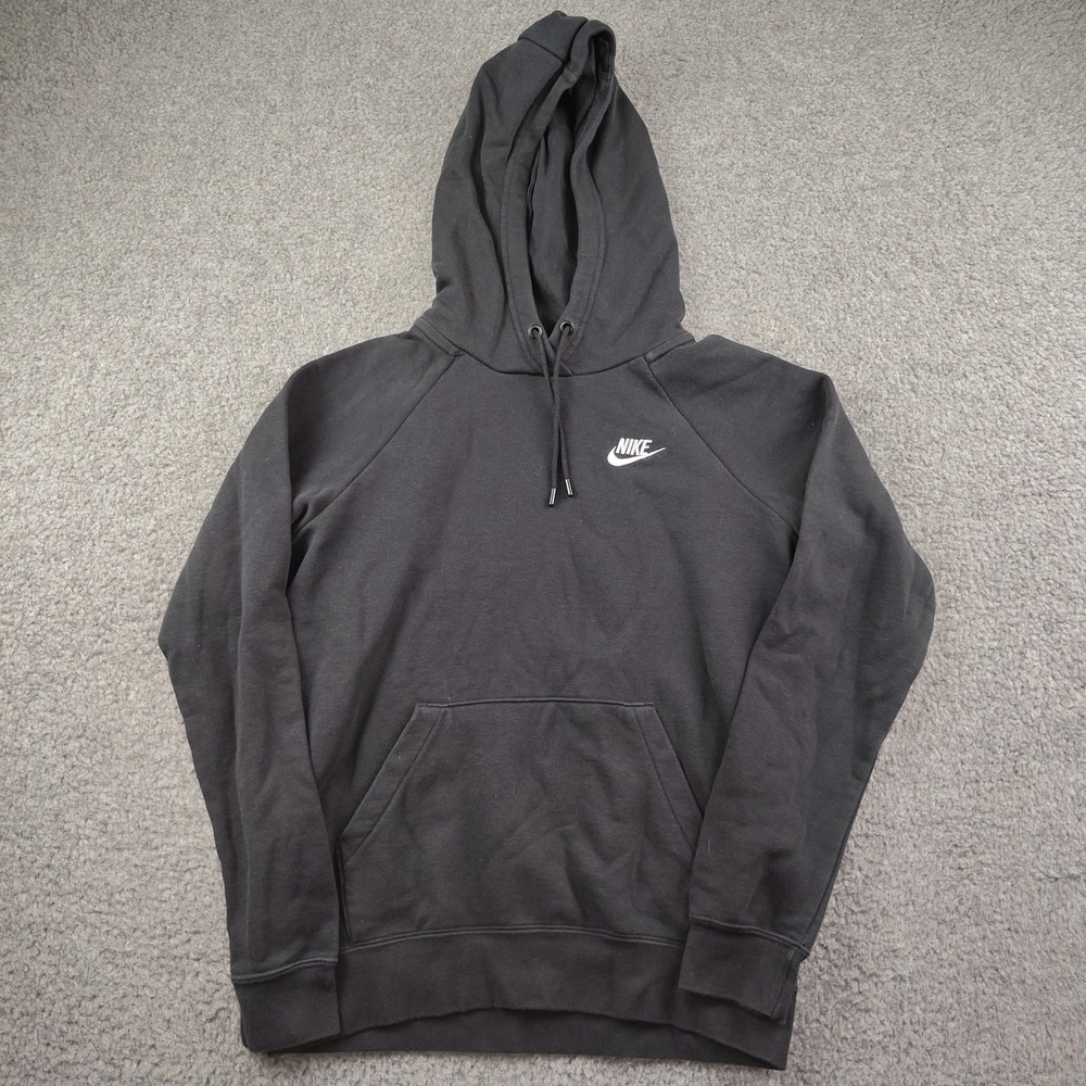 Nike Hoodie Sz XS Womens Sportswear Essential Fleece Pullover Black EUC